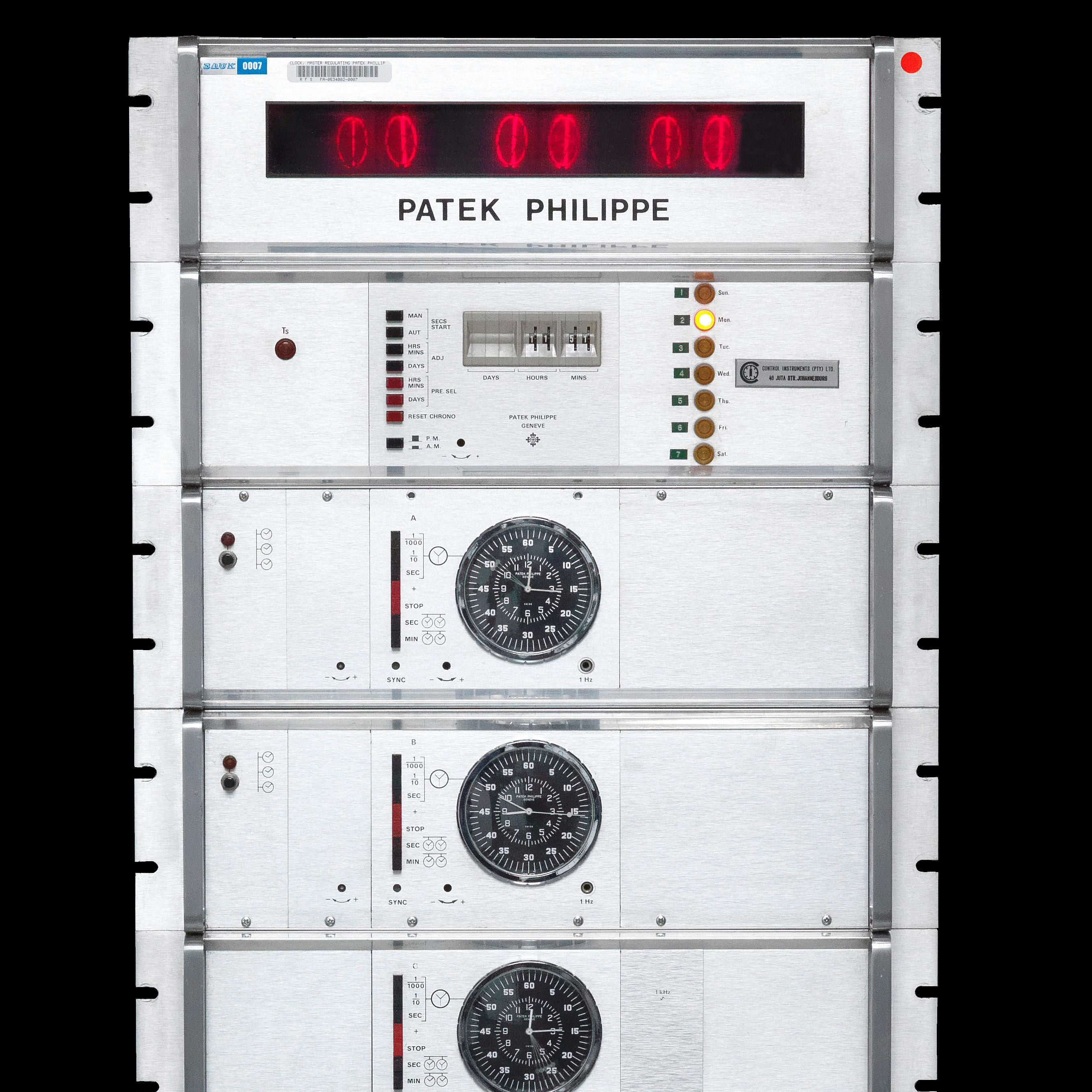 Patek Philippe. A ten module tower 'programmable master clock system' with...