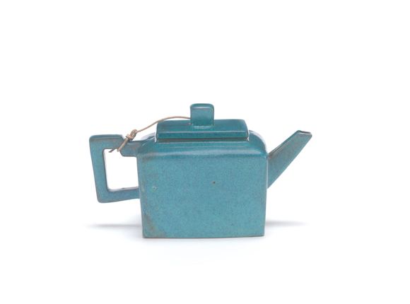 Bonhams : A robin's egg-glazed rectangular teapot and cover Attributed ...