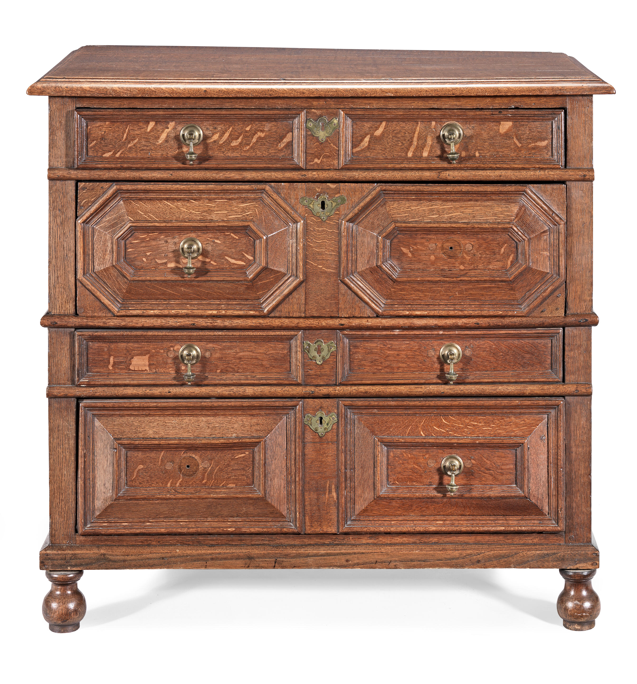 A William Mary Joined Oak Chest Of Drawers Circa 1700