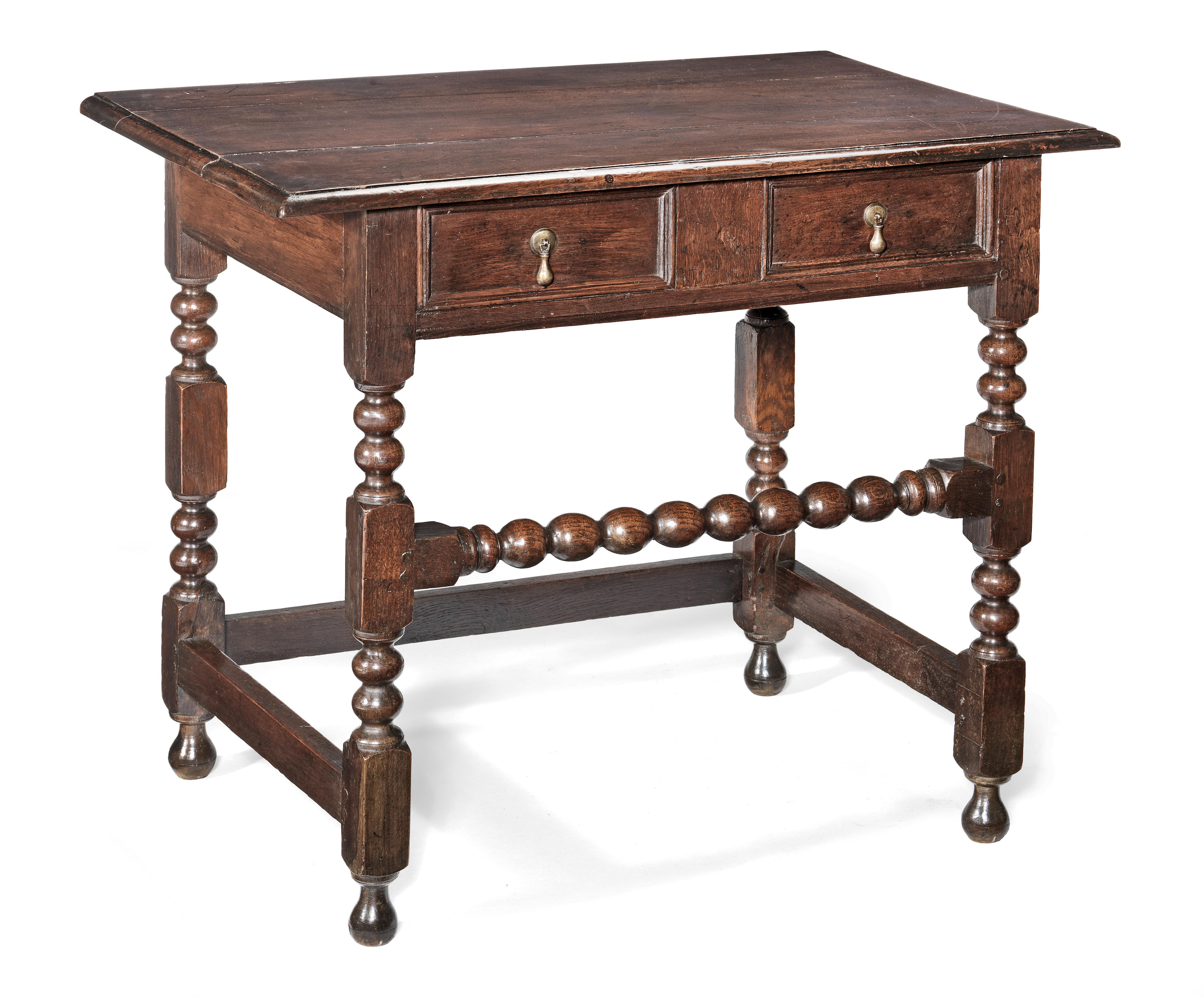 A Charles II joined oak side table, circa 1680