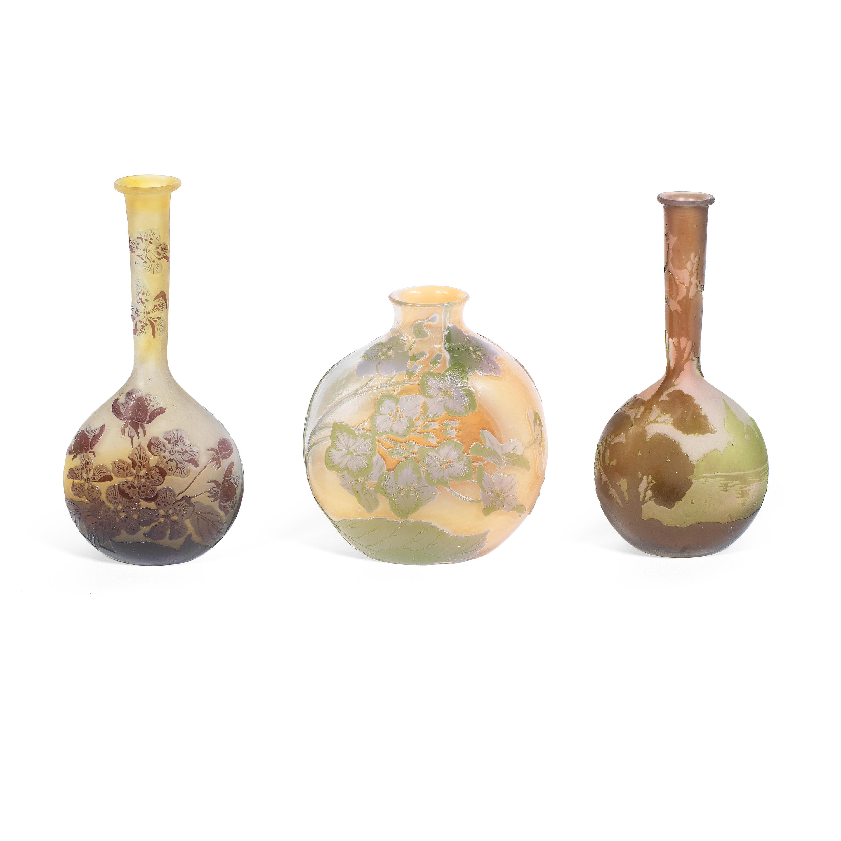 Bonhams Three Cameo Glass Vases By Émile Gallé All Signed Gallé Circa 1900 9564