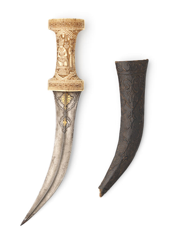 Bonhams : A Qajar walrus ivory-hilted steel dagger (jambiyya) Persia ...