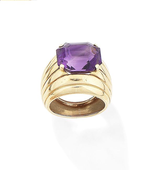 A mid 20th century Amethyst dress ring