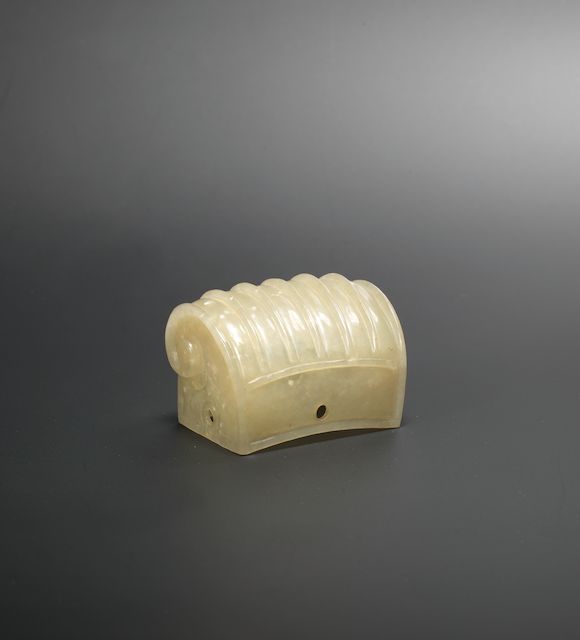 Bonhams A pale green jade hair ornament Yuan/Ming Dynasty