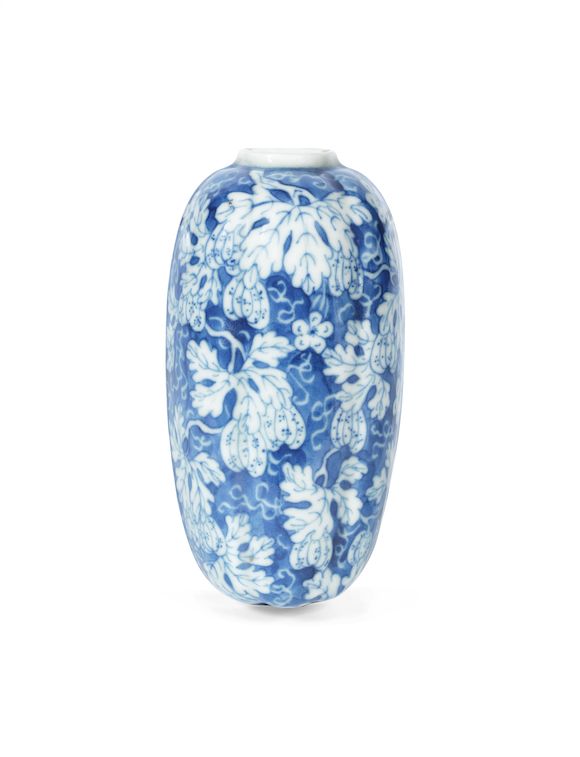 Bonhams A blue and white 'melons' wall vase Qing Dynasty or later