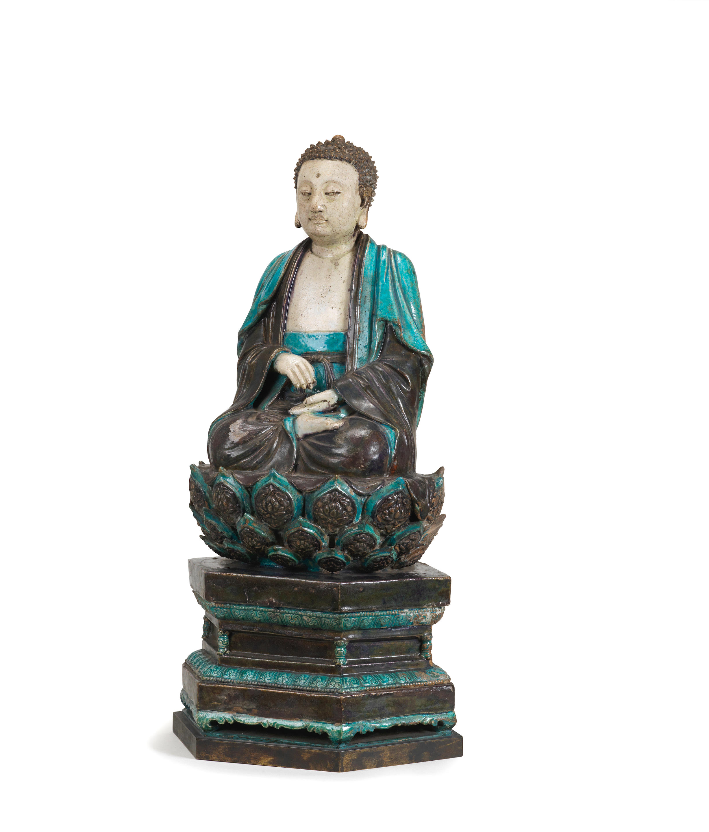 Bonhams : A rare and large 'fahua' figure of Buddha Ming Dynasty (2)