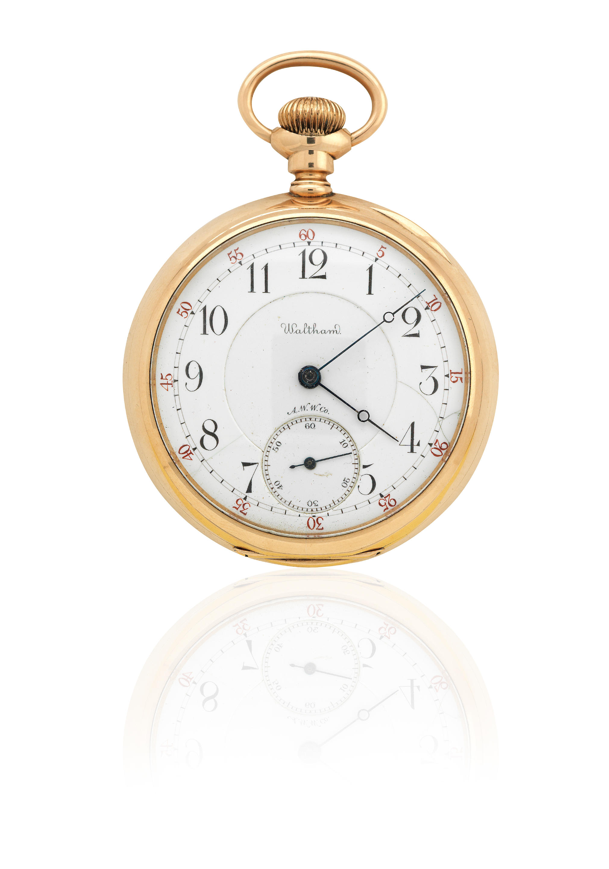 A 14ct gold Waltham open faced pocket watch