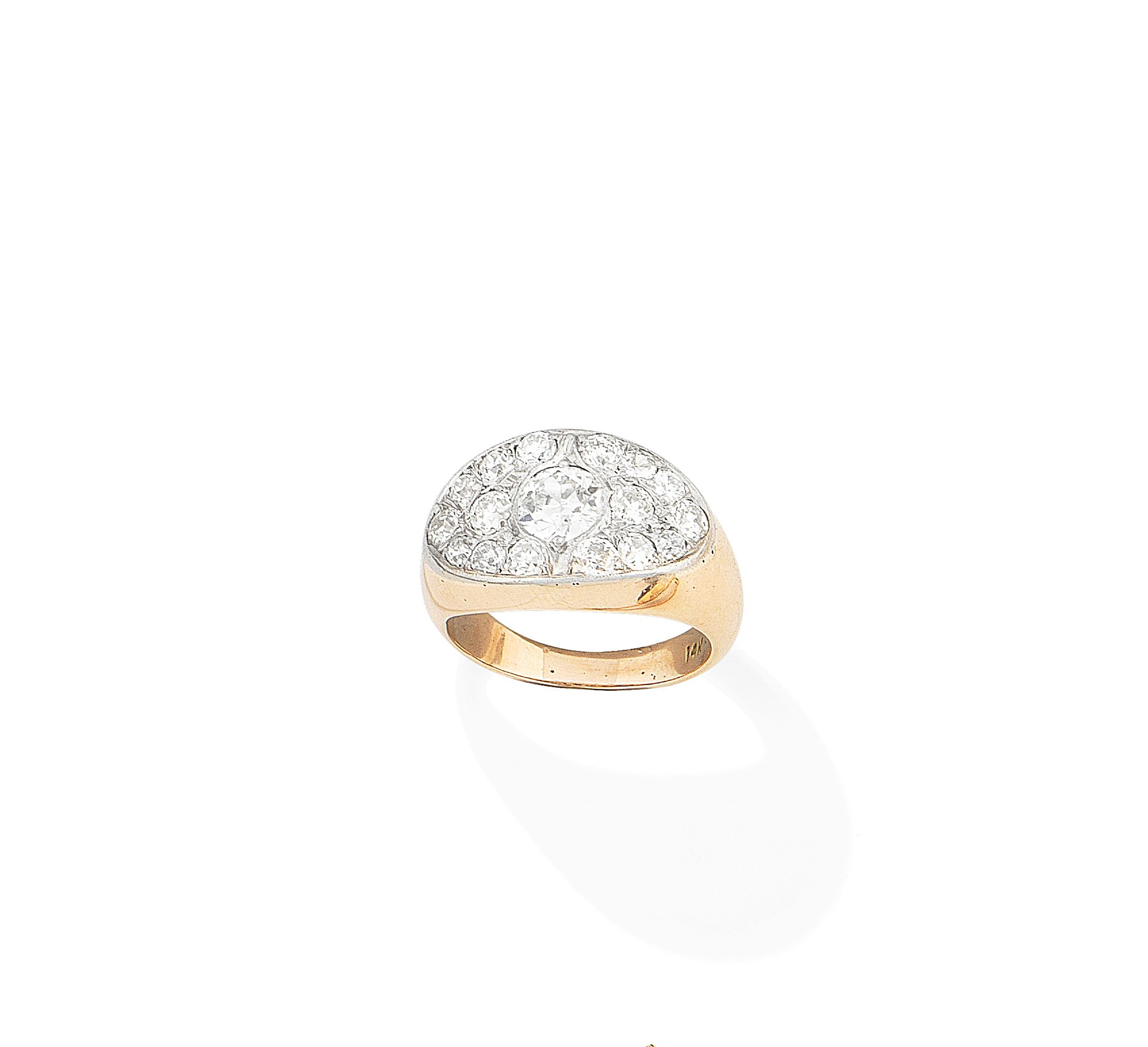 A diamond plaque ring