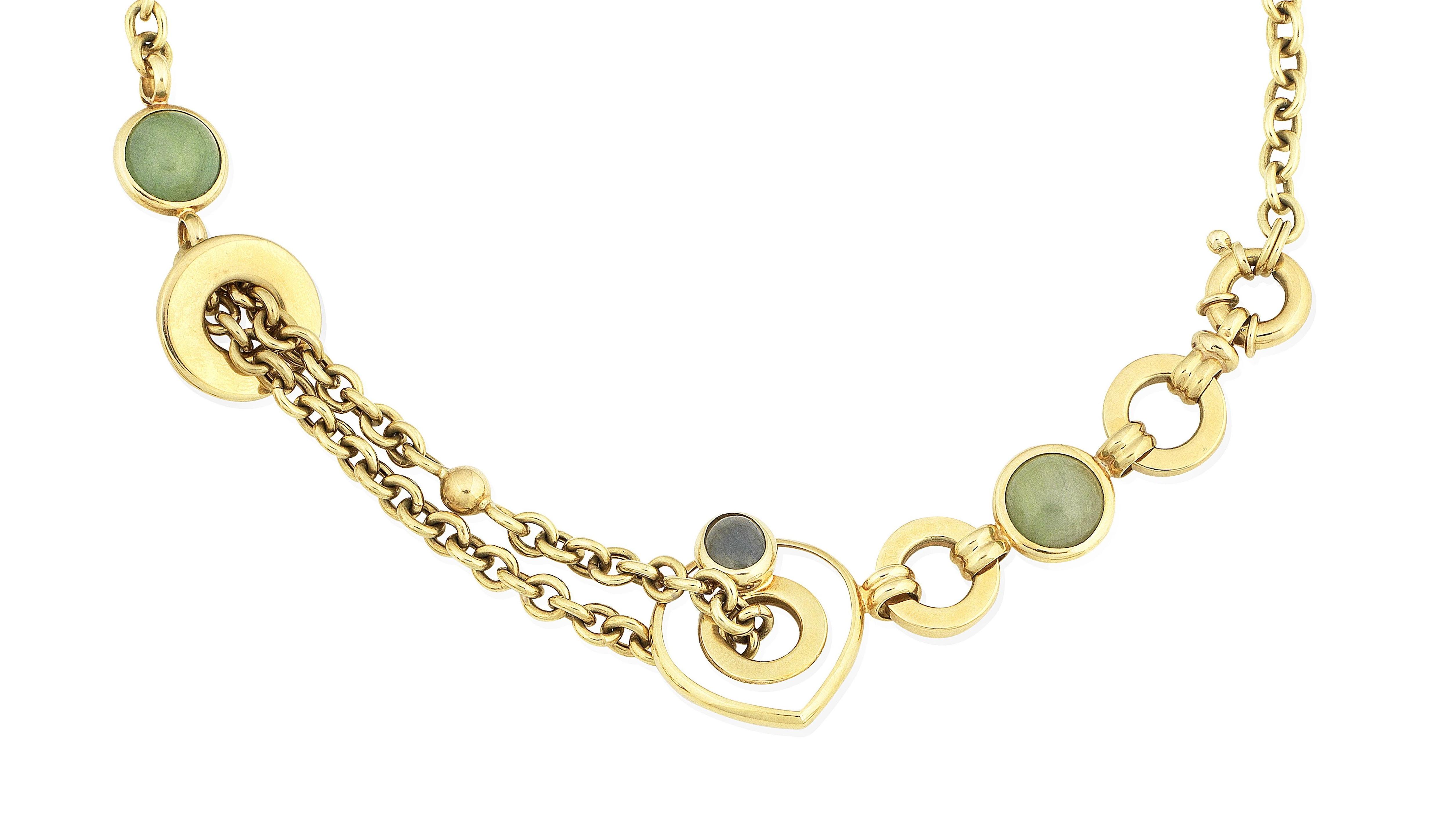 A gem-set cable-link necklace