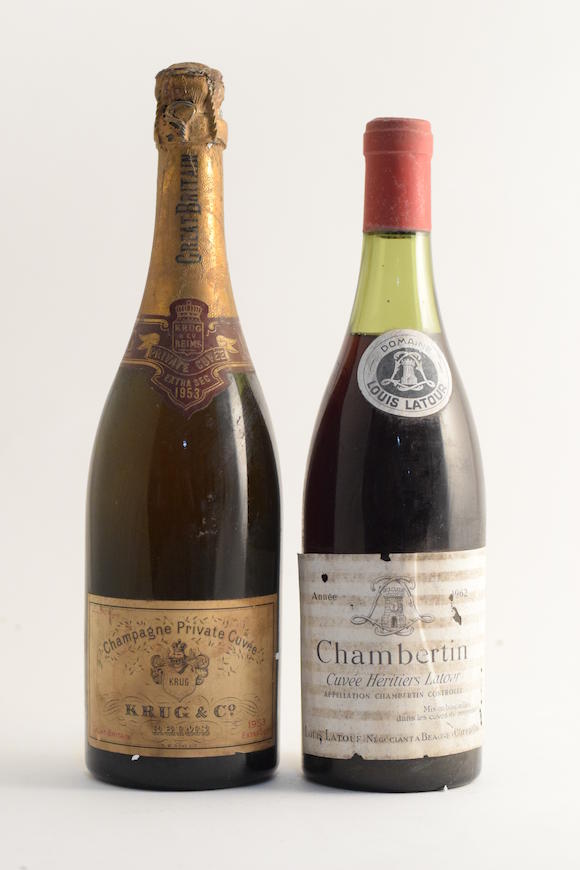 Bonhams : Krug, Private Cuvée 1953 (1) Chambertin, Cuvée Héritiers ...