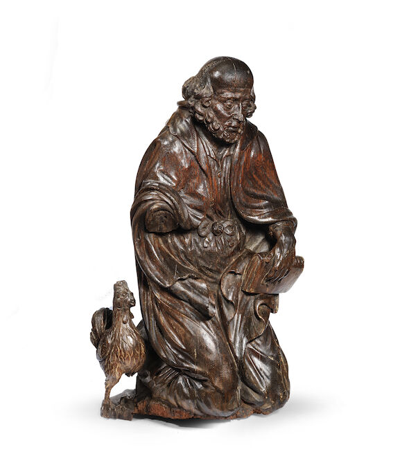 Bonhams : A 16th century carved oak figure, The Repentance of Peter ...