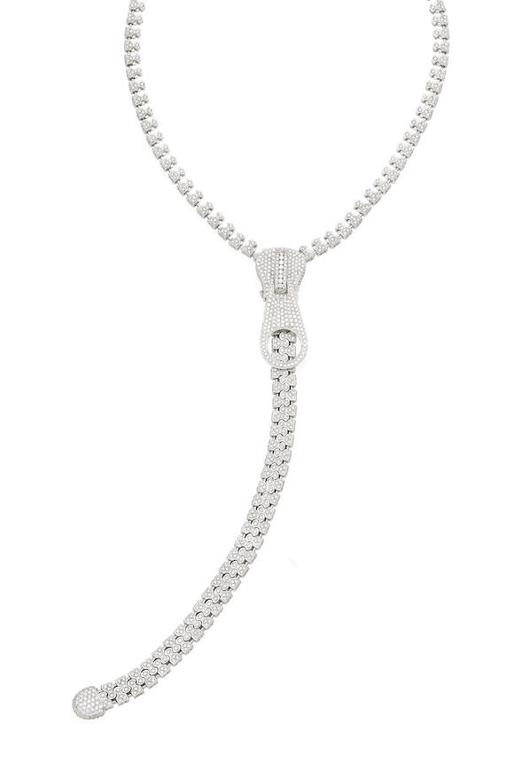 A diamond Zipper necklace, estimated diamonds weight approx 10.… - Jewels -  Bonhams - Antiques Reporter