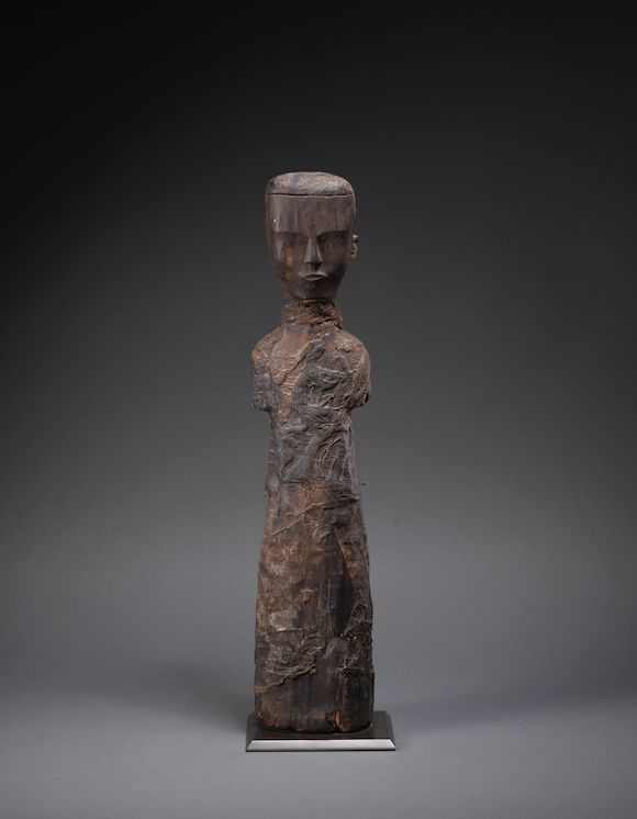 Bonhams A very rare carved wood figure of a court lady Chu Kingdom