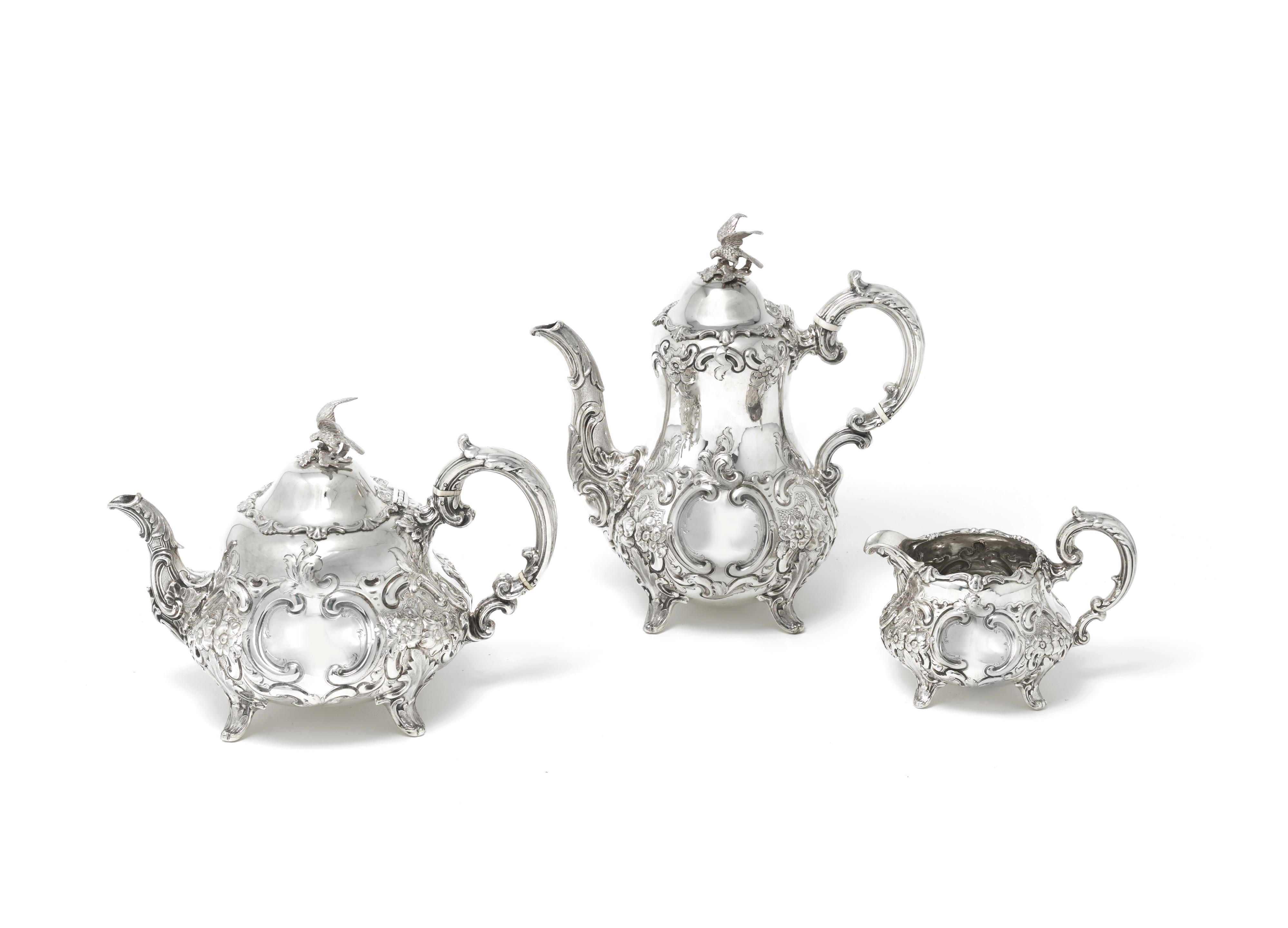 A Victorian three-piece silver tea service