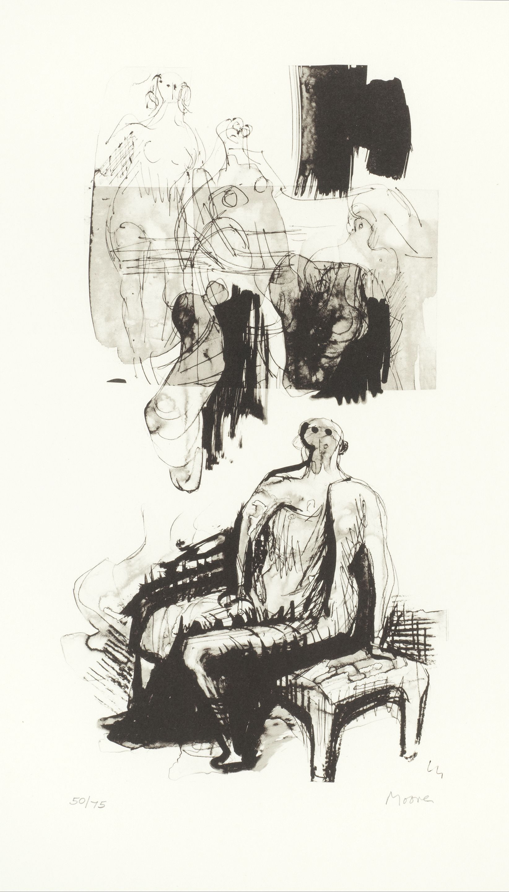 Woman Seated on Fireside Stool