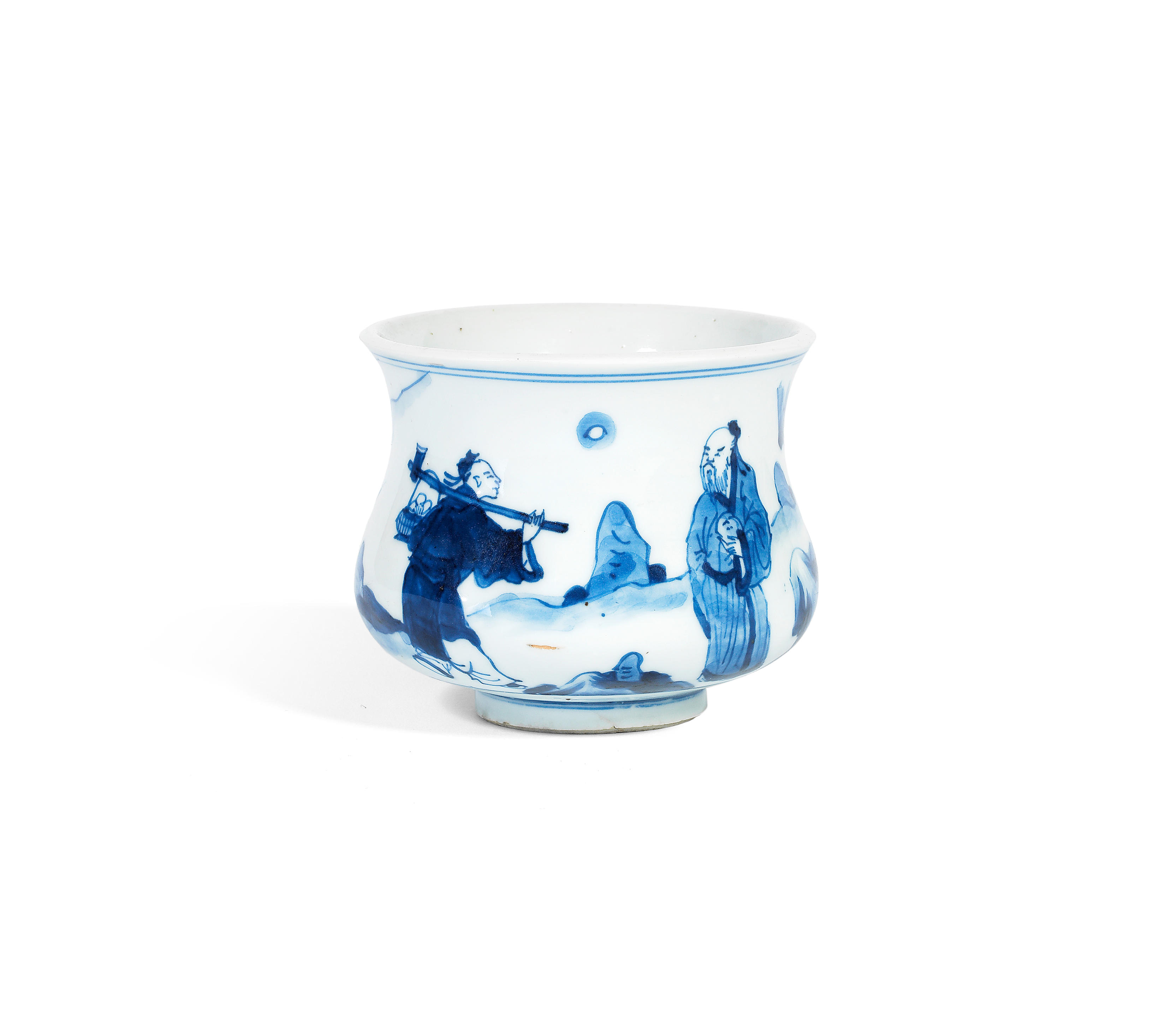 A Blue and White Deep incense burner