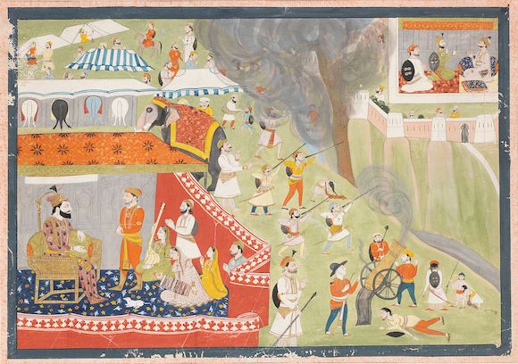 Hamir Raja Bonhams : A ruler encamped, probably Sultan 'Ala Al-Din Khilji, while ...