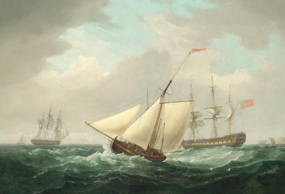 Bonhams : Thomas Whitcombe (British, circa 1752-1824) A cutter under ...