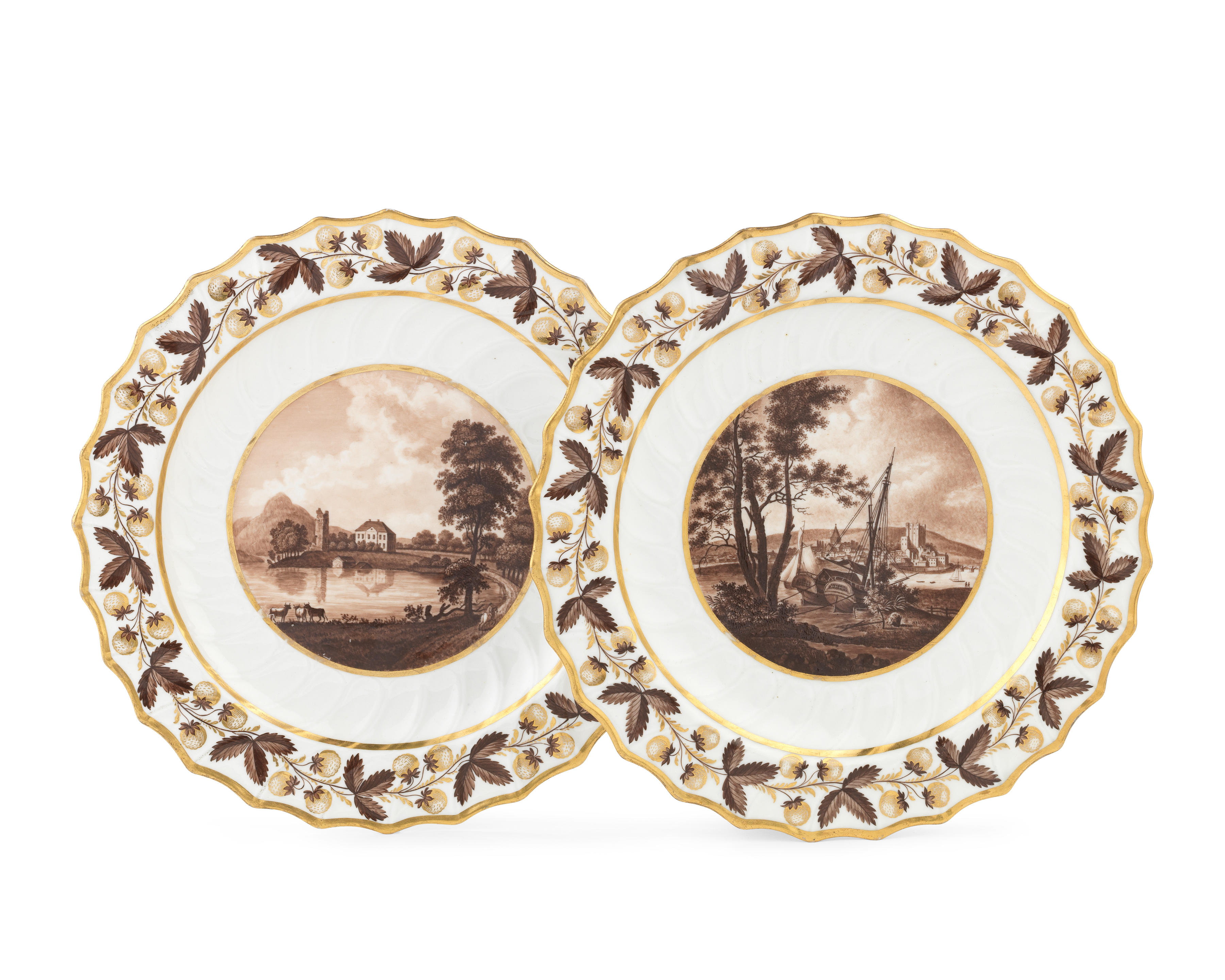 A pair of Flight and Barr plates, circa 1800