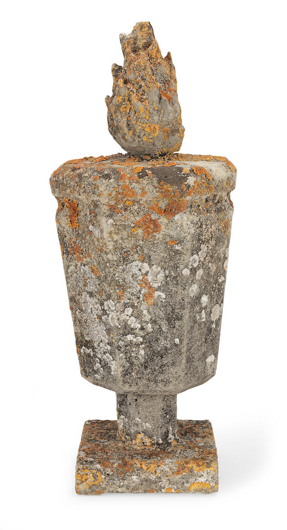 Bonhams : A Carved Limestone Parapet Urn