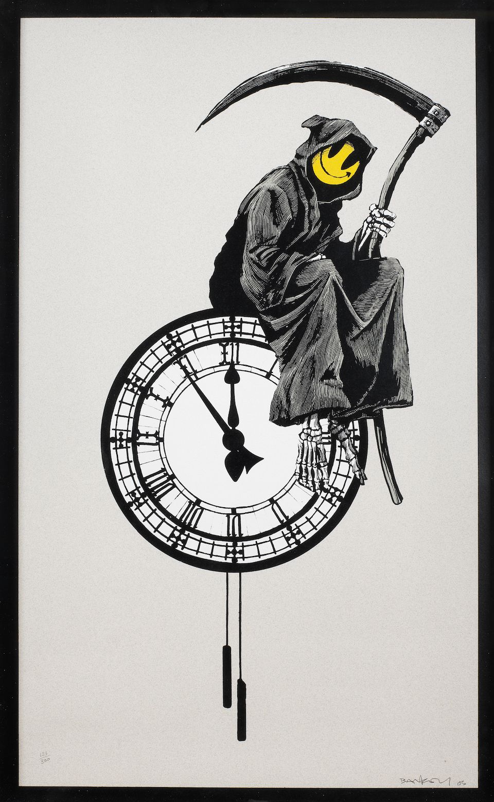 banksy (born 1975) grin reaper screenprint in c