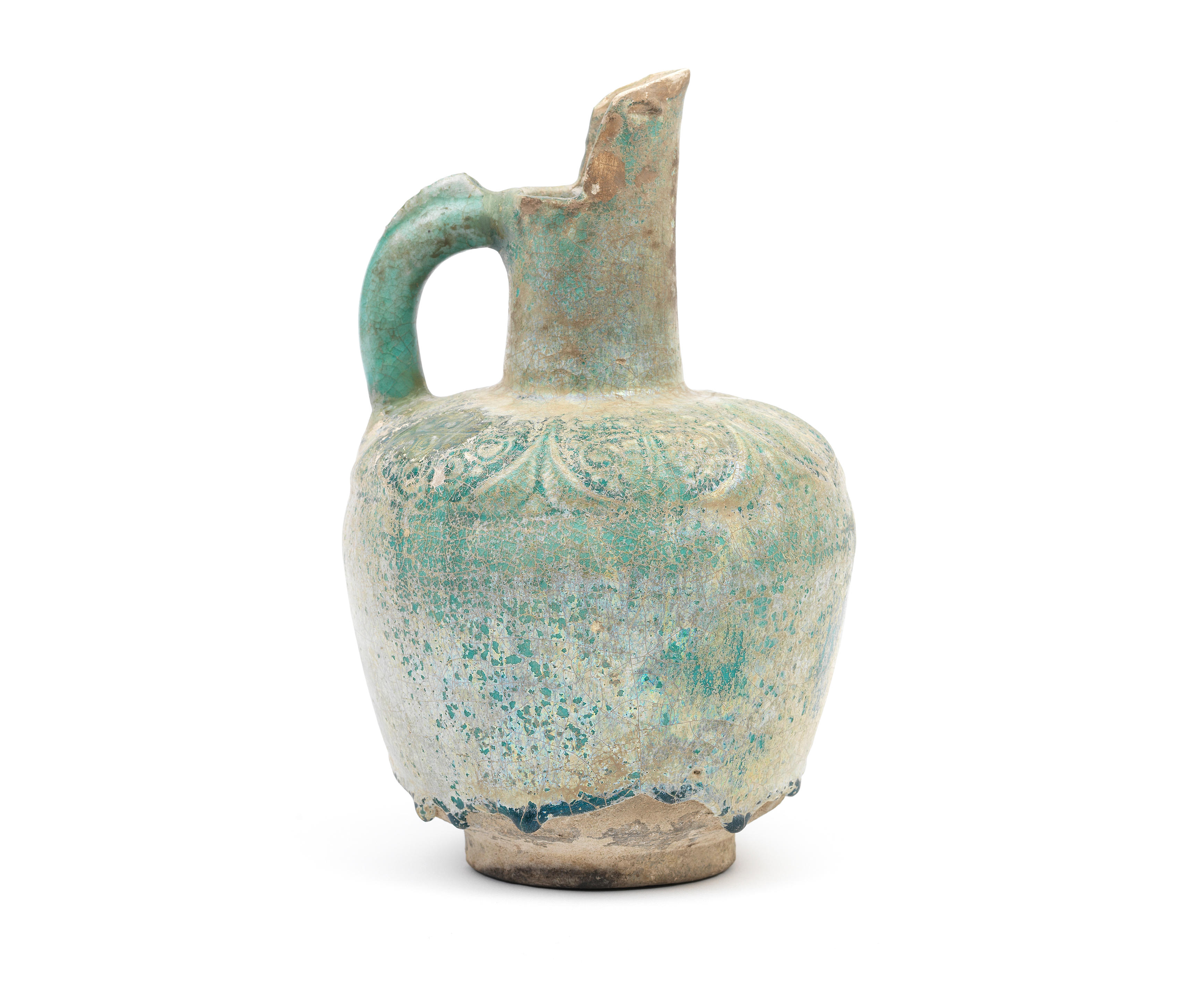 Bonhams A Kashan Monochrome Pottery Ewer Persia 12th Century