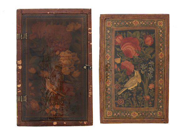 Bonhams Two Qajar Lacquer Mirror Cases Persia 19th Century 2