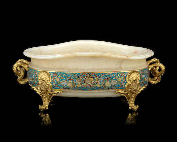Bonhams : A late 19th century French gilt bronze and champleve enamel ...