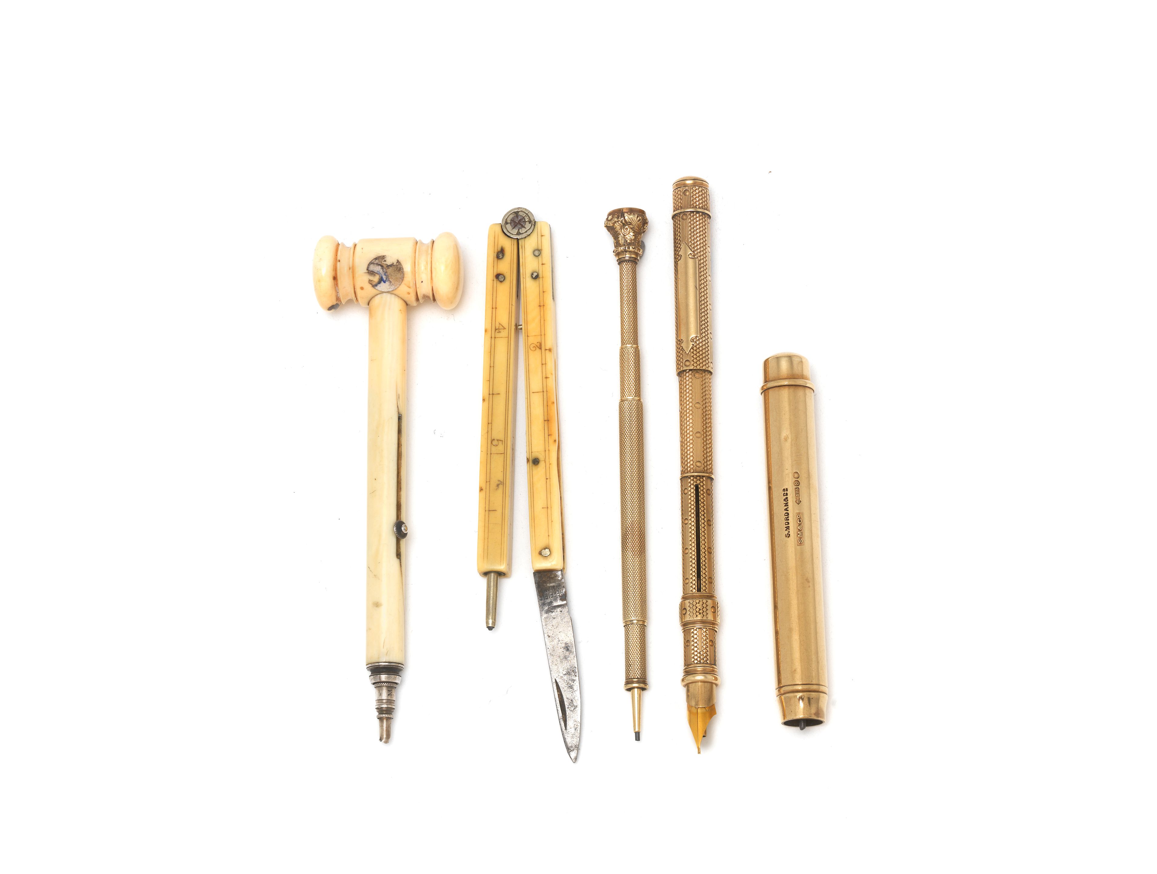 Bonhams A novelty Victorian ivory 'gavel' pencil Sampson Mordan