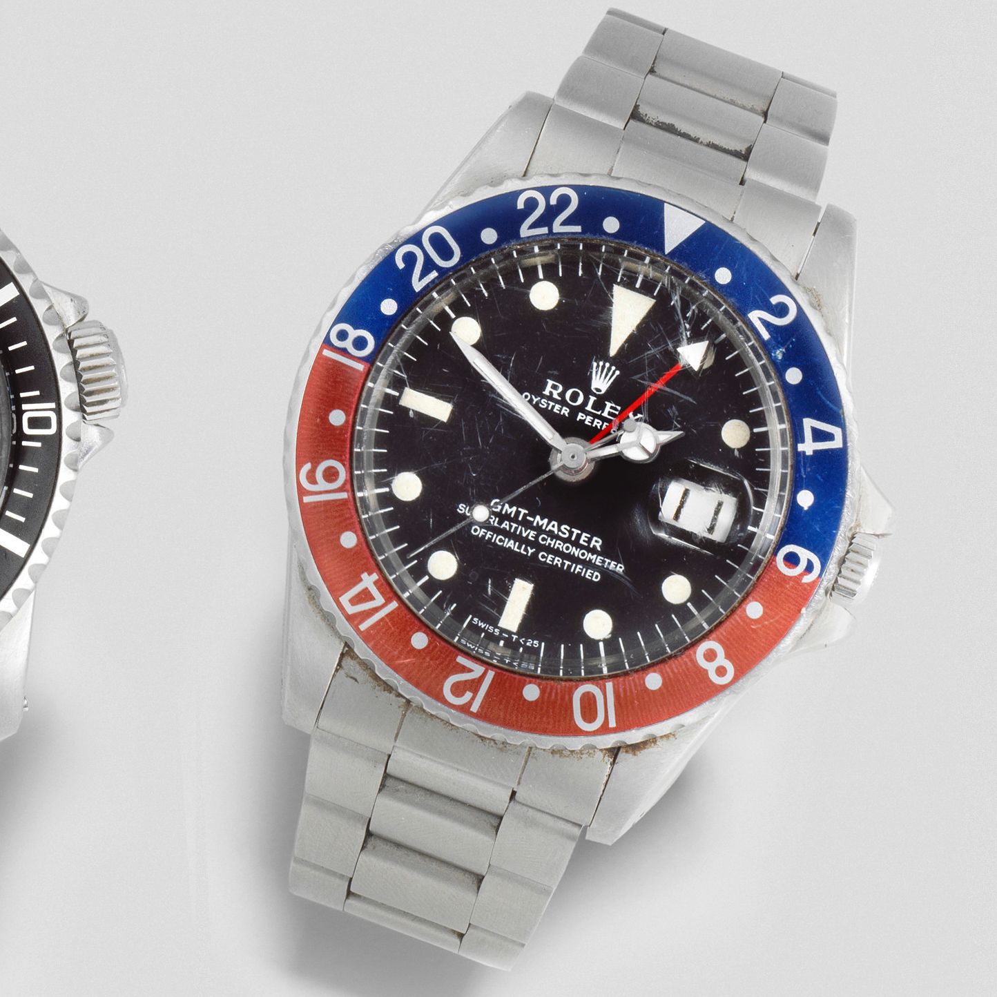 Rolex Rolex. A stainless steel automatic calendar bracelet watch with dual time zone and 'Pepsi' bezel GMT Master, Ref: 1675, Circa 1968 · 1675