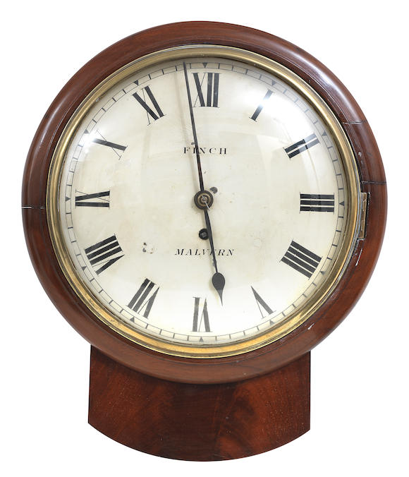 Bonhams : A 19th century mahogany drop dial wall clock The dial ...