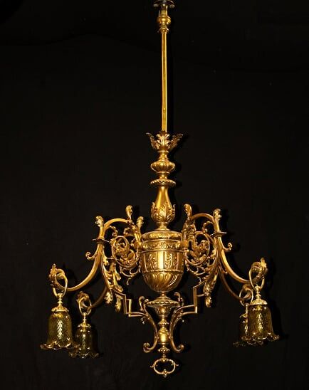 Bonhams : A late 19th century gilt bronze four light gasolier