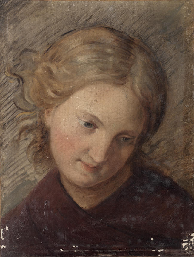 Attributed to Hans(Johann von Straschiripka) Canon (Austrian, 1829-1885)Portrait of a girl unframed