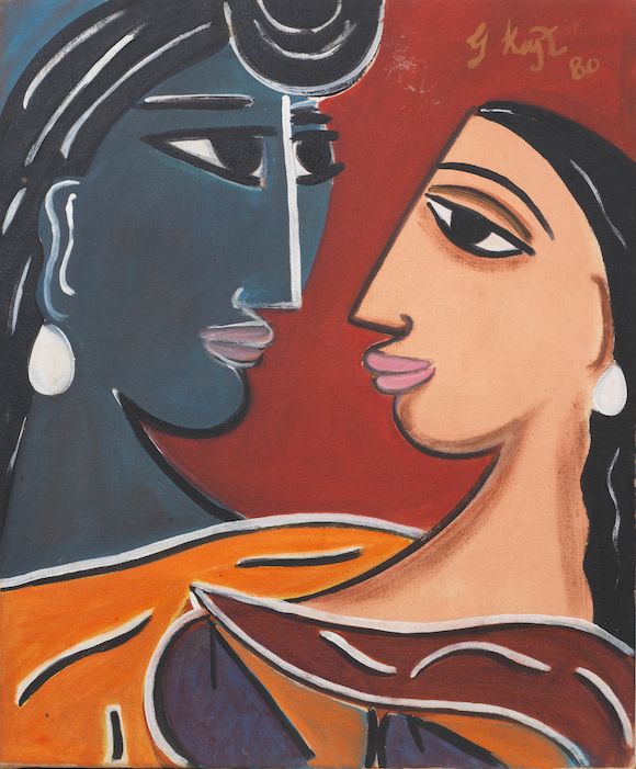 Bonhams : George Keyt (Sri Lankan, 1901-1993) Two Figures