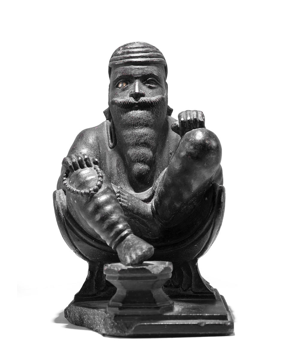 Bonhams A Small Steatite Statue Of Maharajah Ranjit Singh Enthroned Punjab Mid 19th Century 