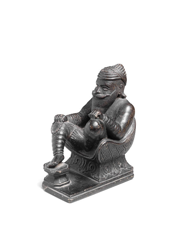 Bonhams : A small steatite statue of Maharajah Ranjit Singh enthroned ...