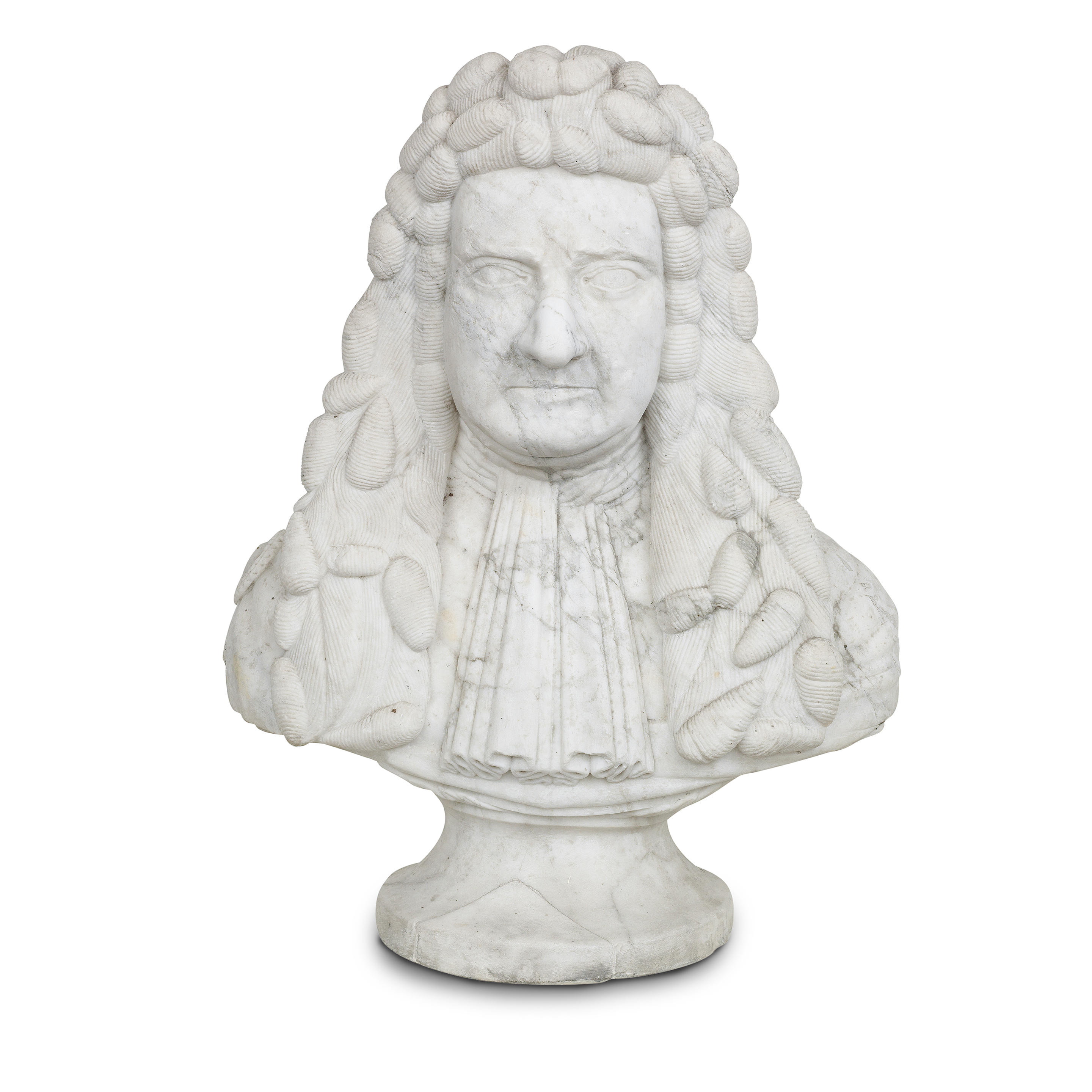 Of Scottish interest: A carved white marble portrait bust of a gentleman...