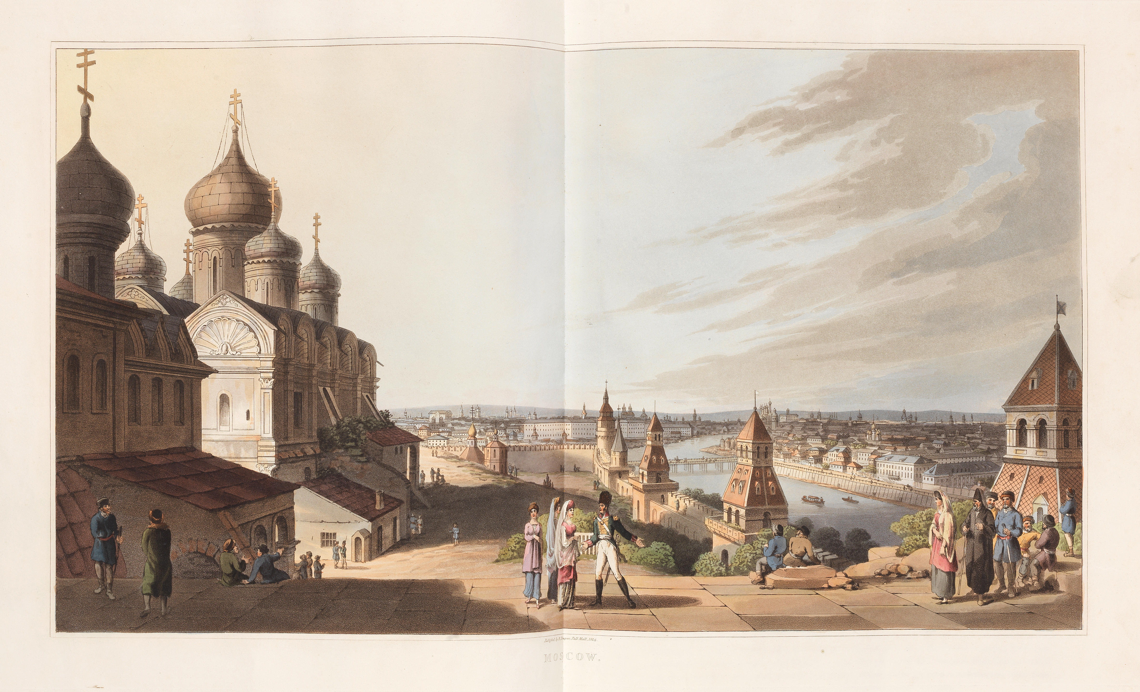Московский Кремль. Гравюра Роберта Боуэра. 1814 Год