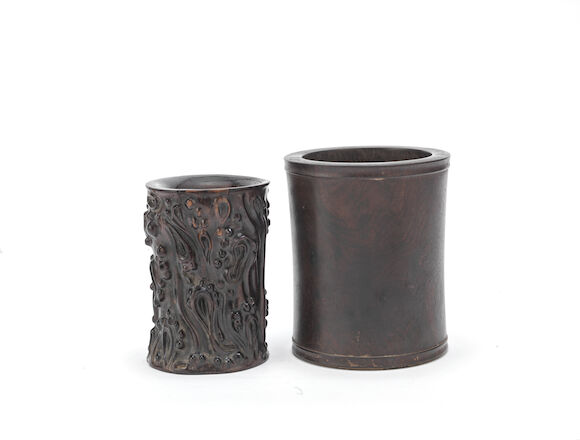 Bonhams : Two Zitan brush pots, bitong Qing Dynasty