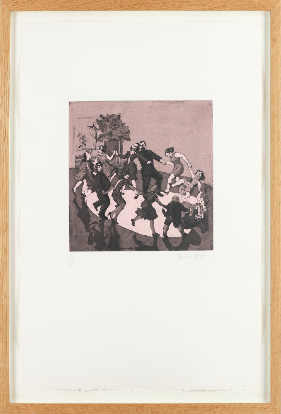 Bonhams Paula Rego British Born 1935 Ring A Ring O Roses From Nursey Rhymes Etching And Aquatint 19 On Pink Chine Colle Applique Onto Wove Signed And Numbered 14 50 In Pencil Printed By