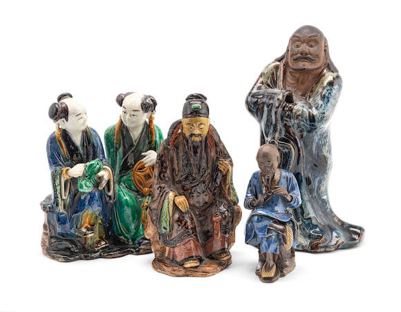 Bonhams : A group of Shiwan glazed figures Late Qing Dynasty (4)