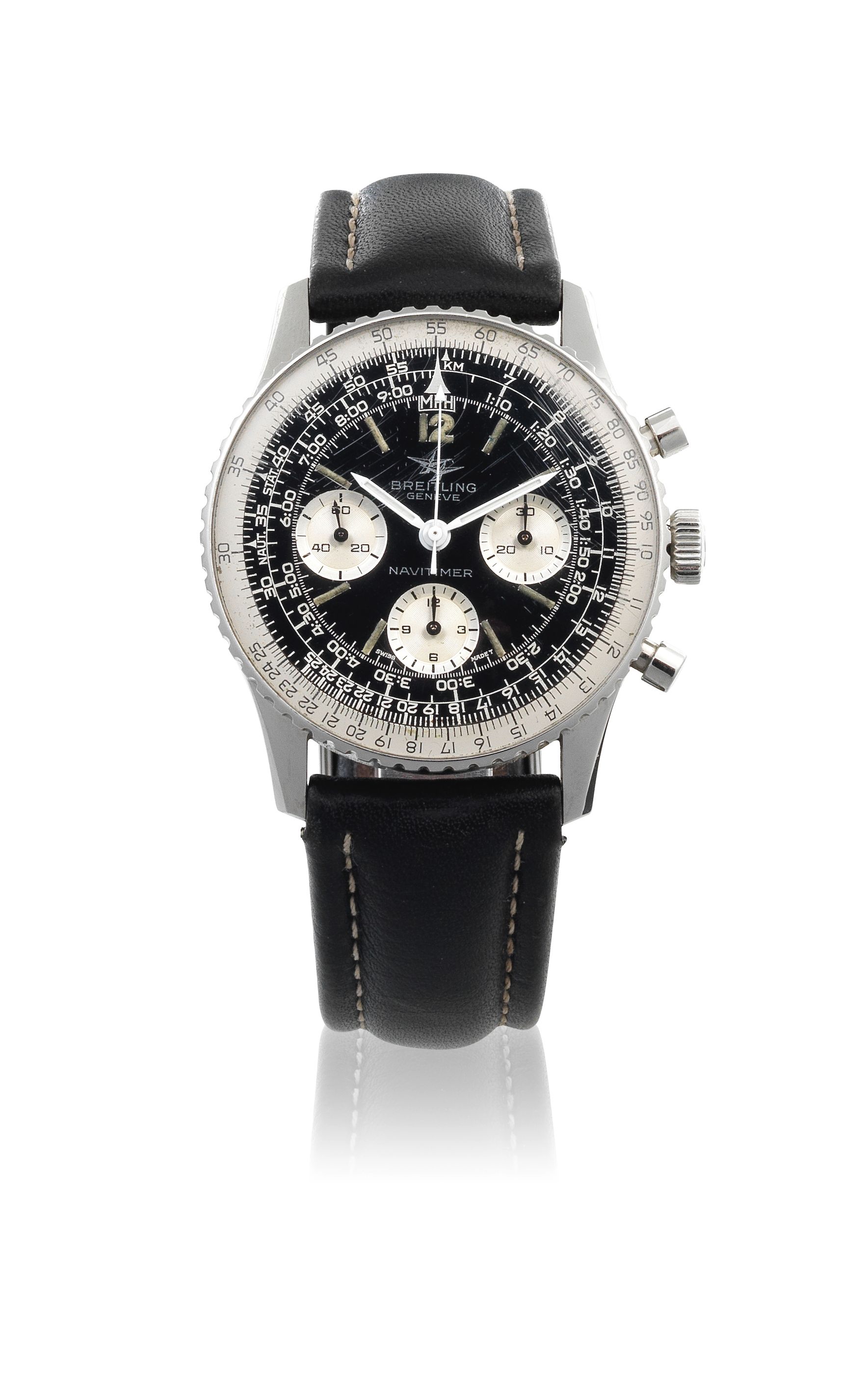 Bonhams A stainless steel manual wind chronograph