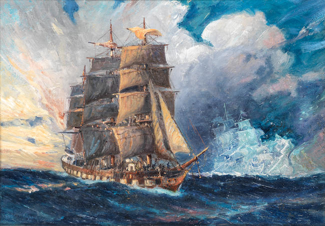 Charles John de Lacy(British, 1856-1936)'The Flying Dutchman - Phantom Ship'