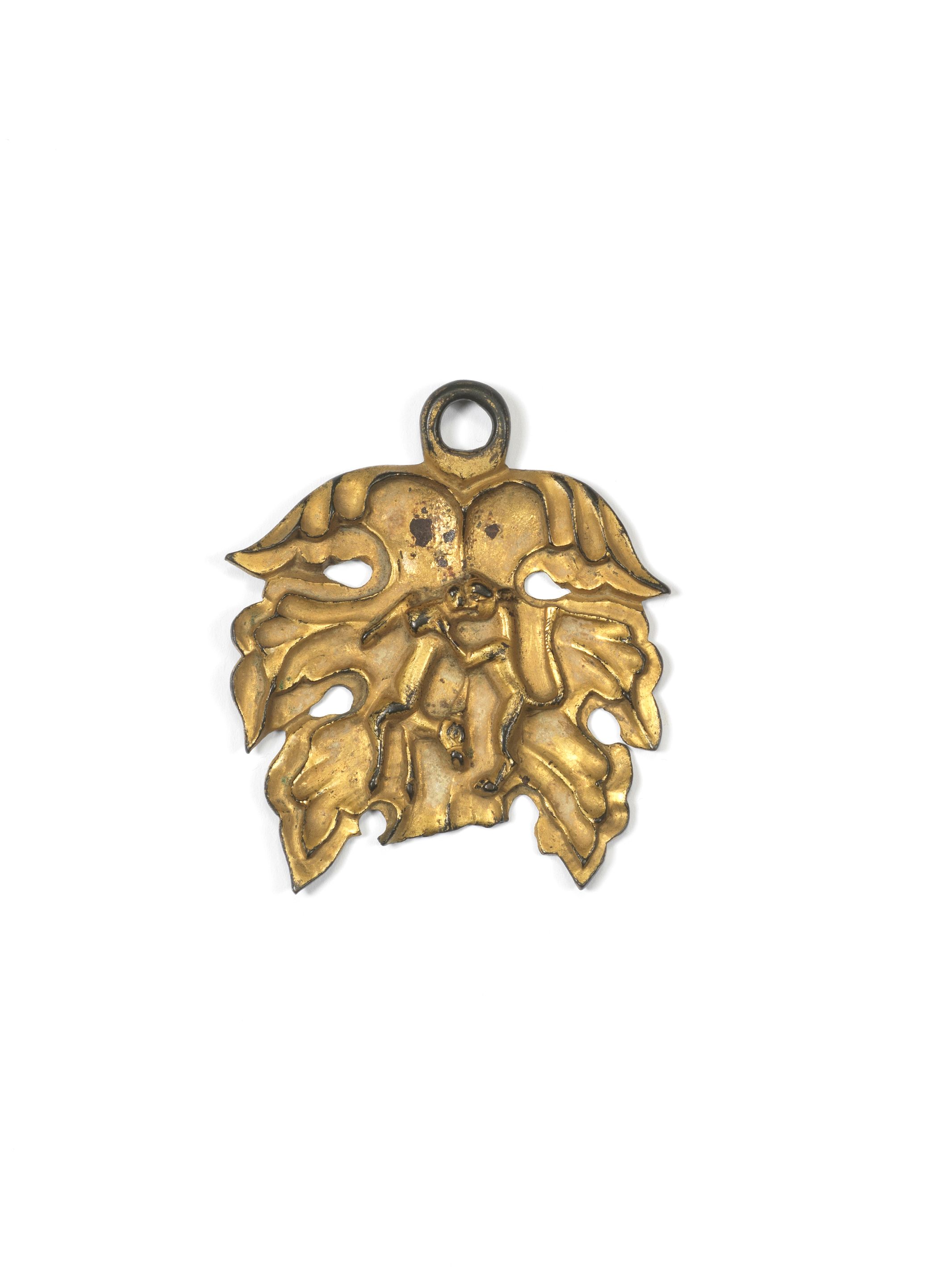 Bonhams A RARE GILTBRONZE LEAFSHAPED HORSEHARNESS PENDANT Tang Dynasty