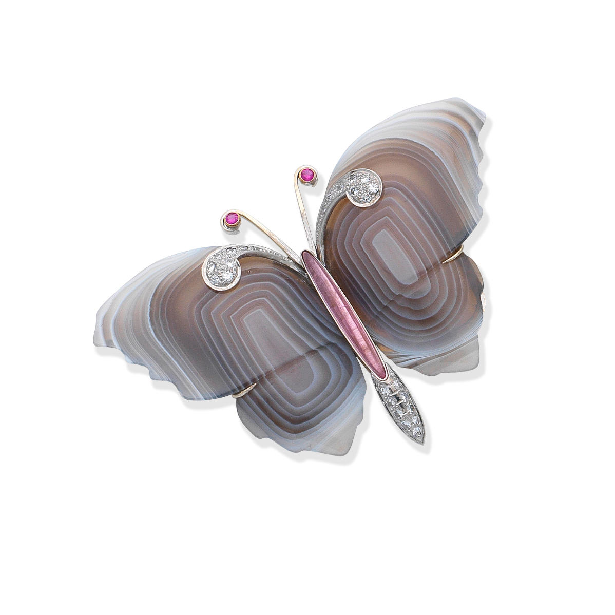 Bonhams : Gem-set butterfly brooch