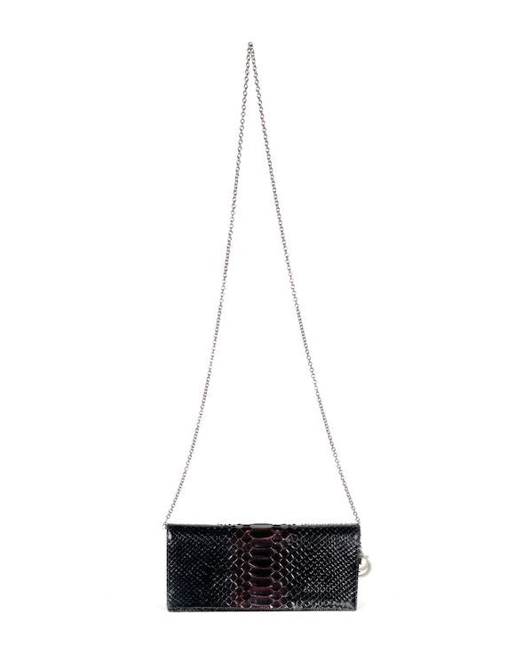 Bonhams : Dark Red Python Wallet on Chain, Christian Dior, (Includes ...
