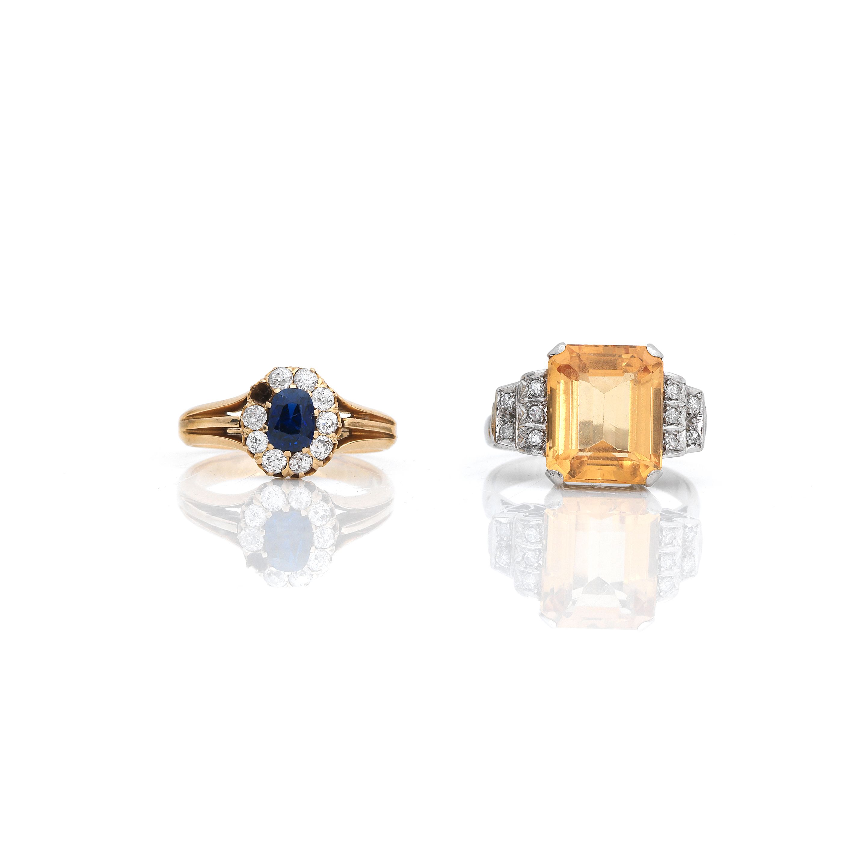 Two gem-set rings