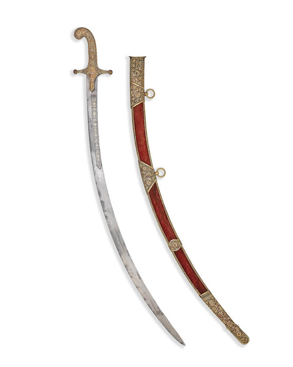 Bonhams : A Kutch gilt-copper mounted steel sword (shamshir) Western ...