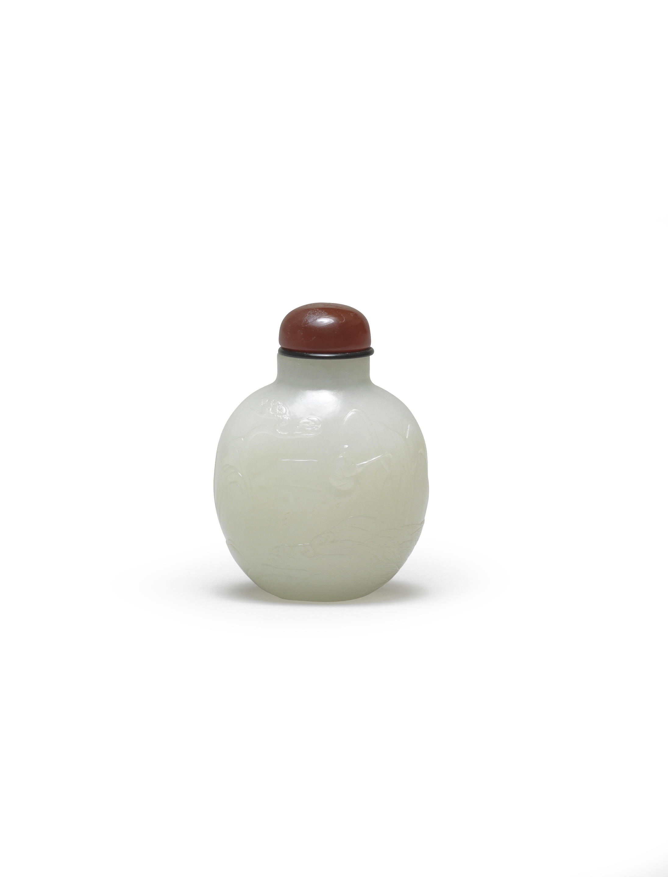 Bonhams : A fine white jade snuff bottle 18th century (2)