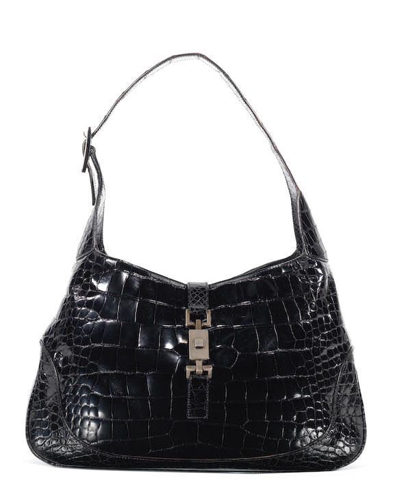 Bonhams : Black Crocodile Jackie Bag, Gucci, 1990s, (Includes dust bag)